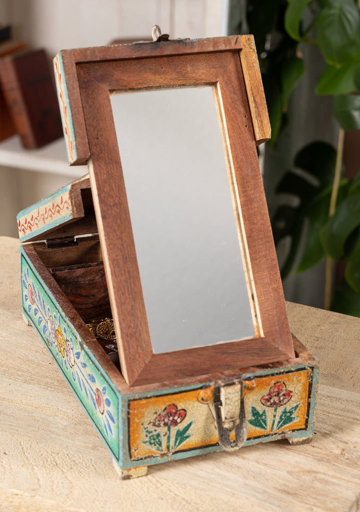Mirror Box Handmade Indian Wooden Box - Second Nature Online