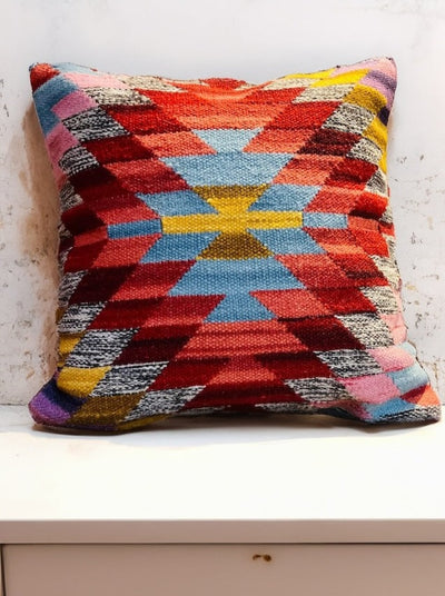 Multi Colour Aztec Kilim Cushion Cover Second Nature Online