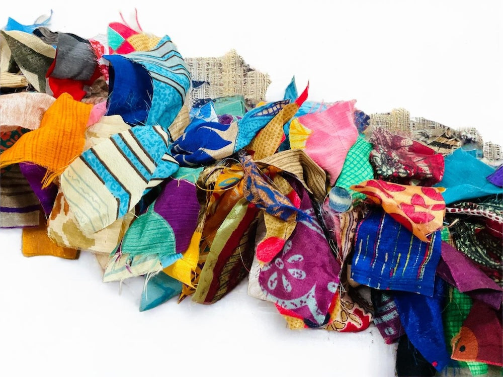 Recycled Sari Fabric Tinsel/Garland - Multi Colours