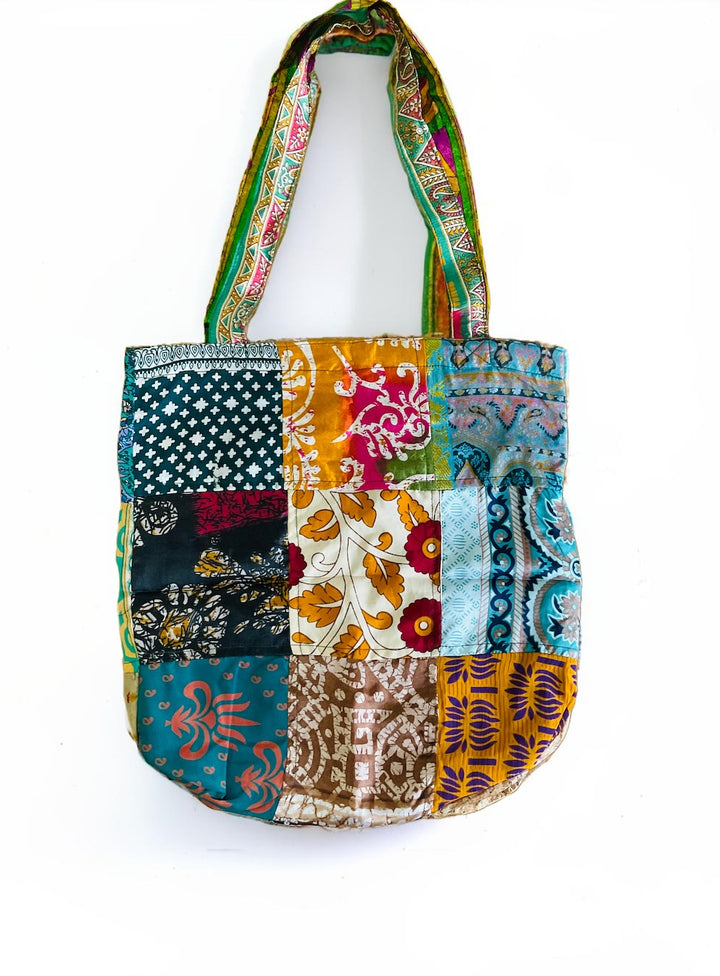 Indian Recycled Sari Tote Bag 35 cm x 7.5 cm. x 37 cm