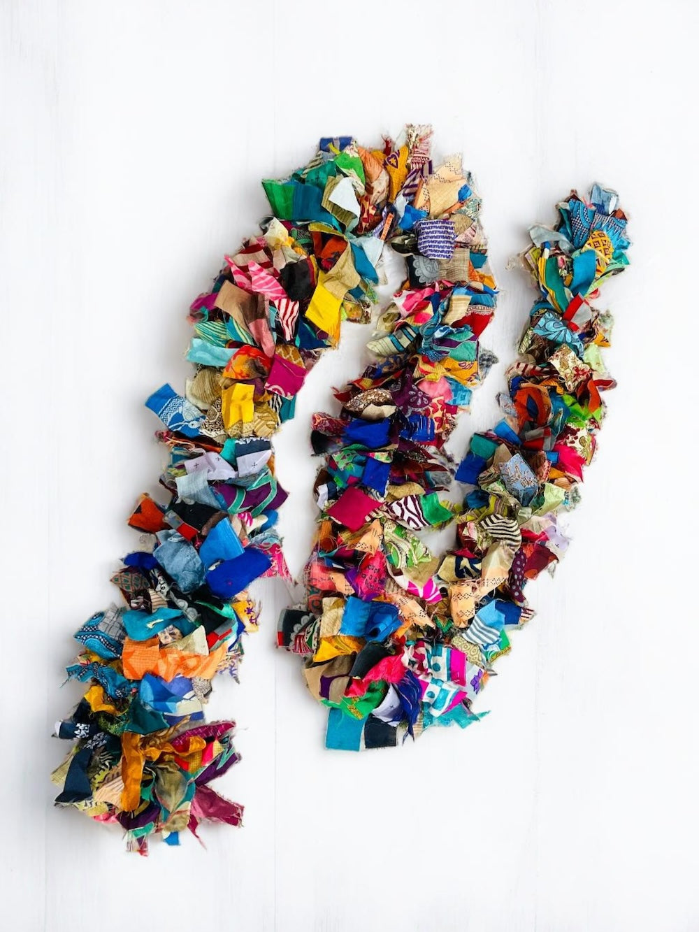 Recycled Sari Fabric Tinsel/Garland - Multi Colours