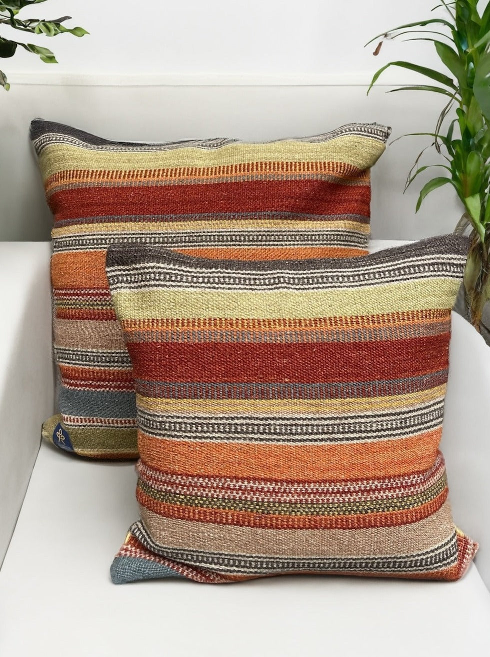 Orange Striped Kilim Cushion Cover