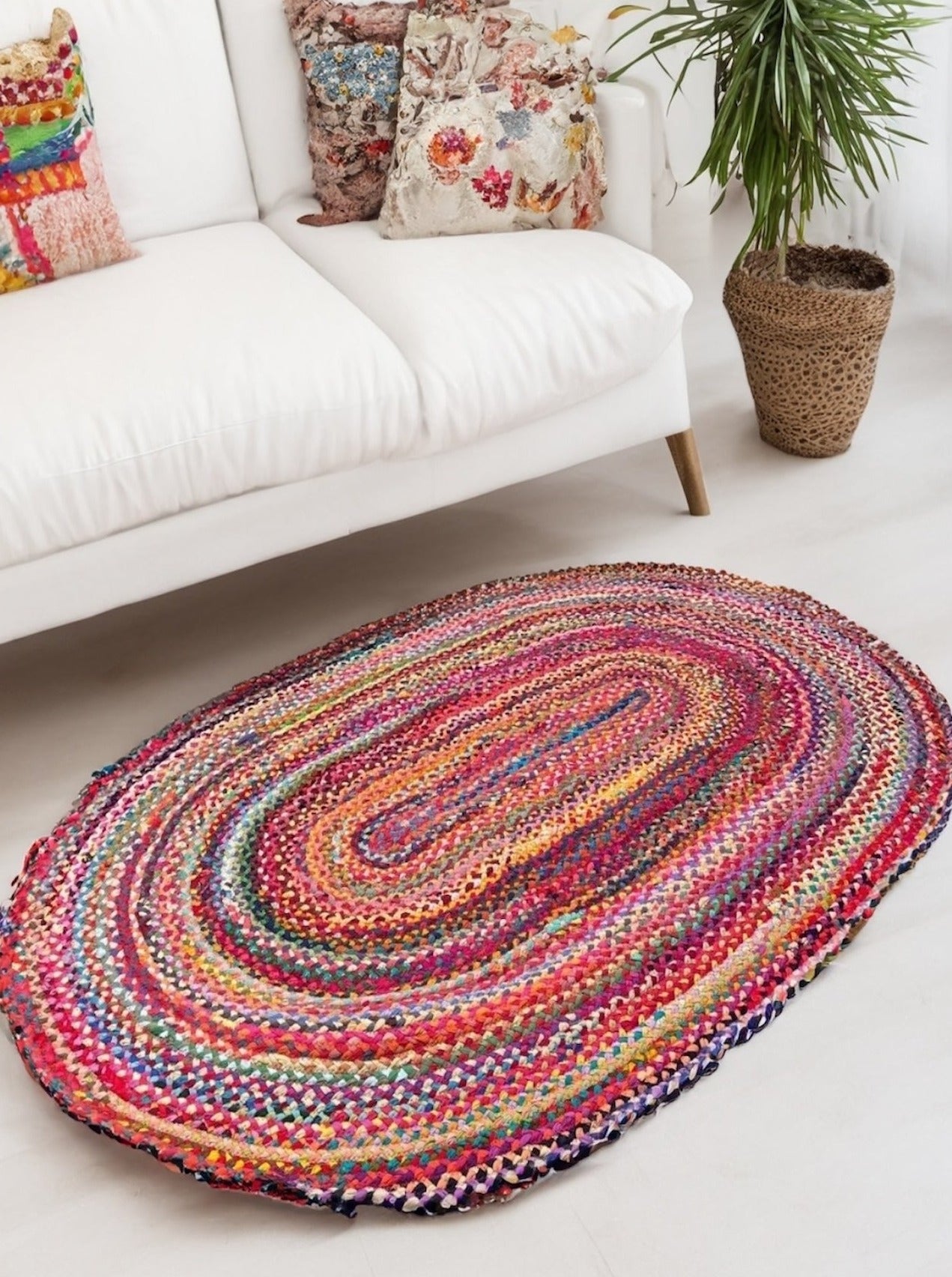 Rag Rug - Oval top Rug 25” by 36”.