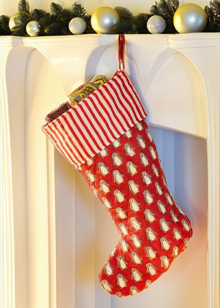 Xmas Stocking With Penguin Design Second Nature Online