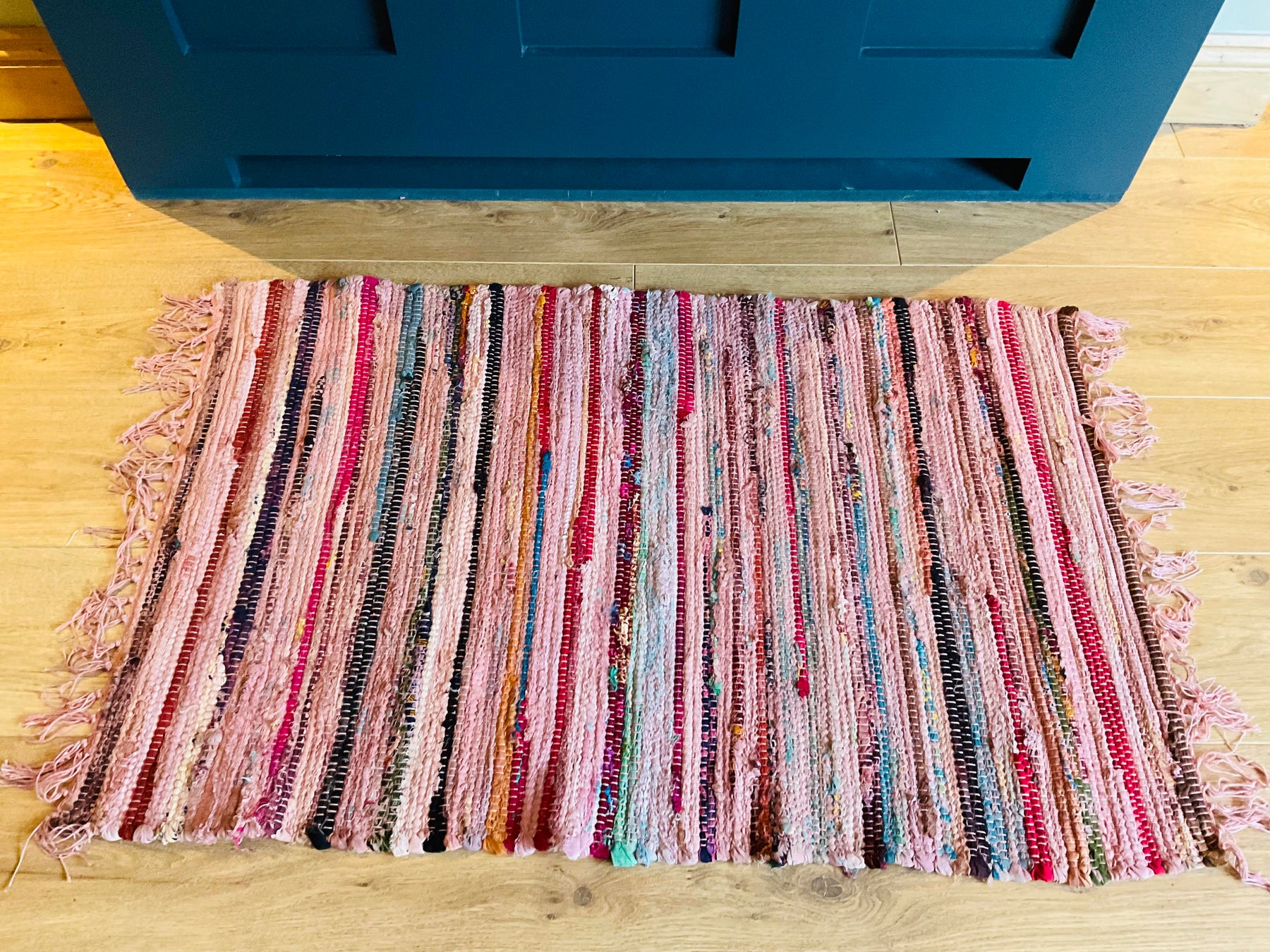 Pink Rag | Rag Rug | Second Nature Online | Cotton Rug | Rug | Mat