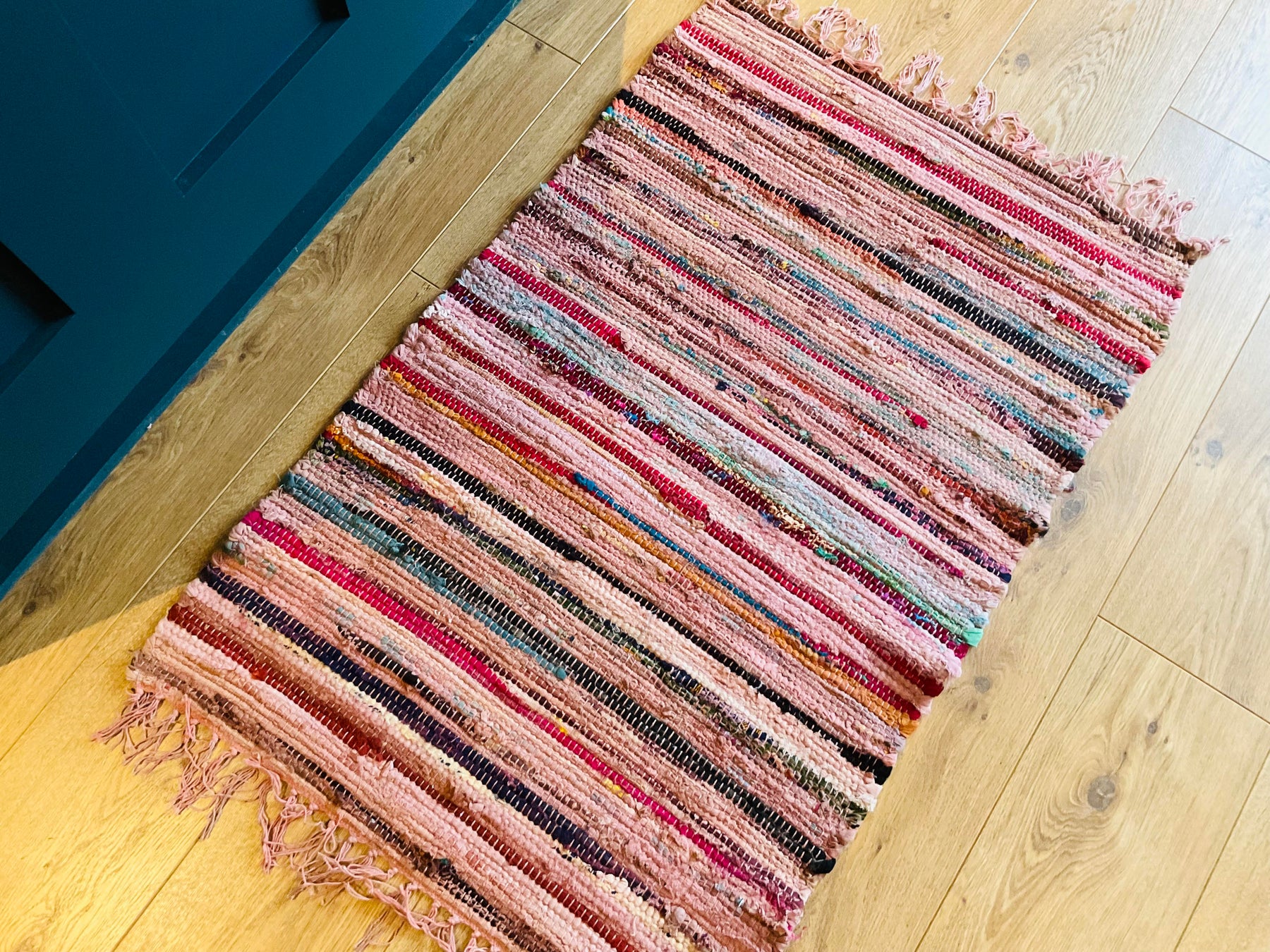 Pink Rag | Rag Rug | Second Nature Online | Cotton Rug | Rug | Mat