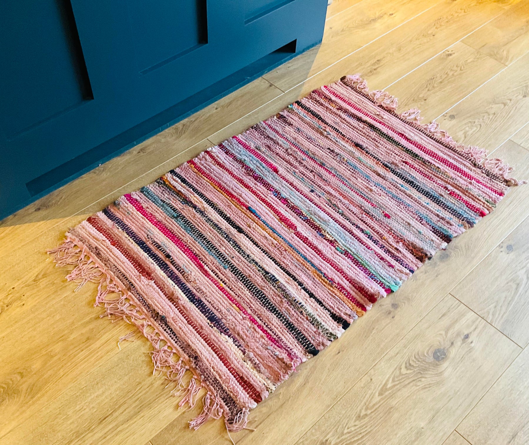 Pink Moon Rag Pink Rag | Rag Rug | Second Nature Online | Cotton Rug | Rug | Mat