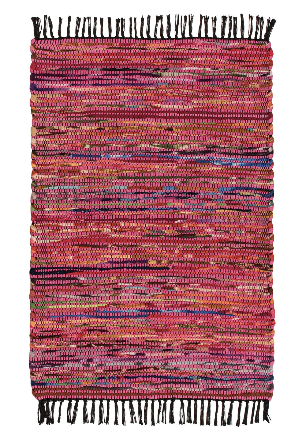 Pink Cotton Fleece Rug in a white background