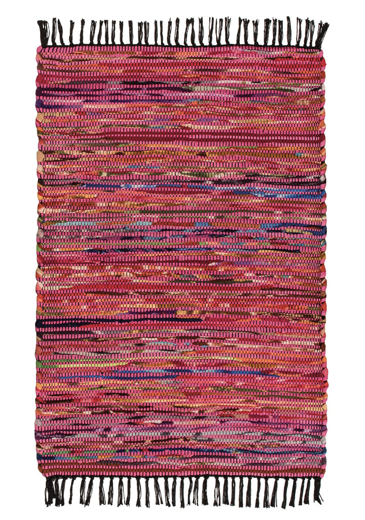 Pink Cotton Fleece Rug in a white background