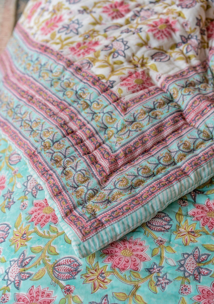 Pink Floral Close Up Of Quilt Second Nature Online