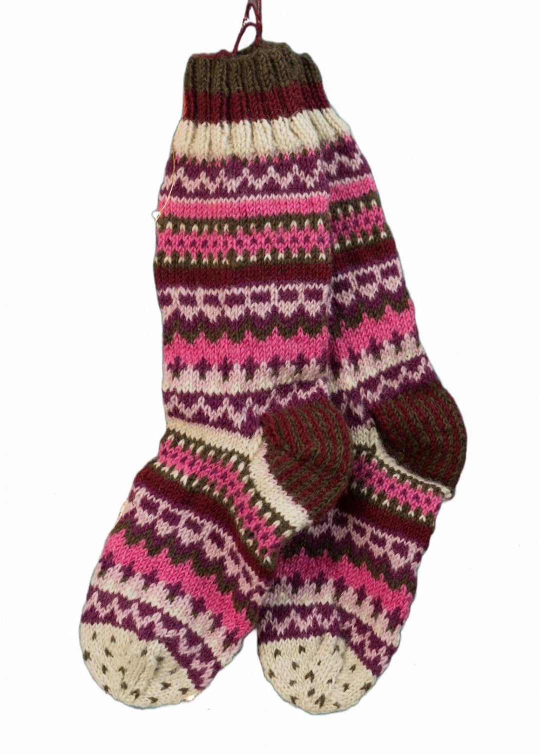 Plum Wool Striped Long Socks Second Nature Online