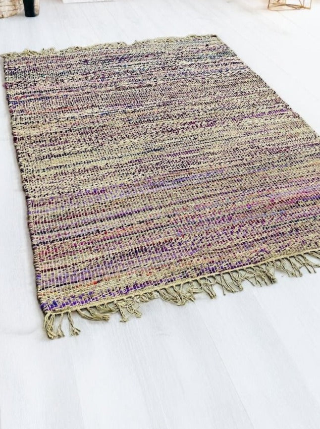 Purple Jute Cotton Rug Second Nature Online