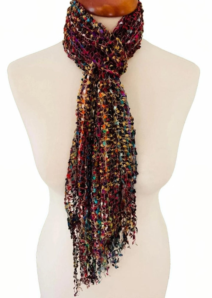 Purple Pink Red Viscose Confetti Scarf