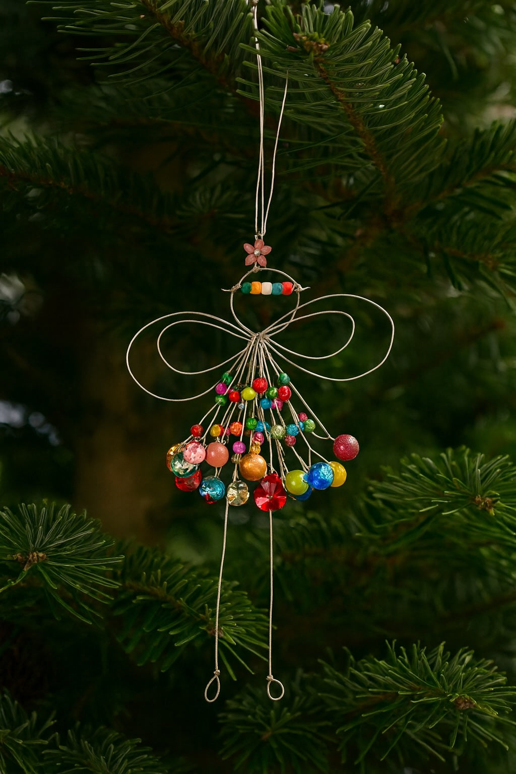 Wire Angel Decoration In a Xmas Tree