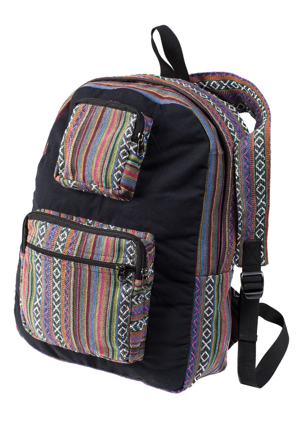 Backpack Bag Black Rainbow Shyama Gheri Fabric – Second Nature Online