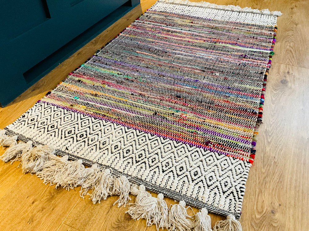 Rainbow Chenille Rag Rug - Second Nature Online