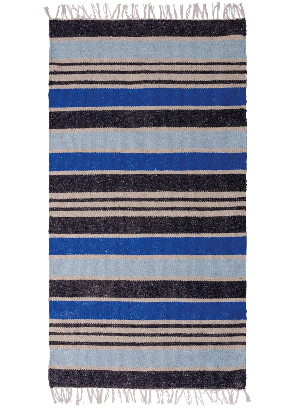 Recycled Cotton Blue Striped Rug -Second Nature Online