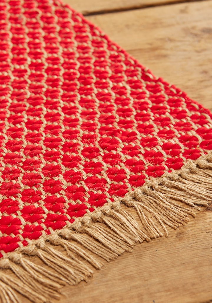 Red Reversible Rug Close Up