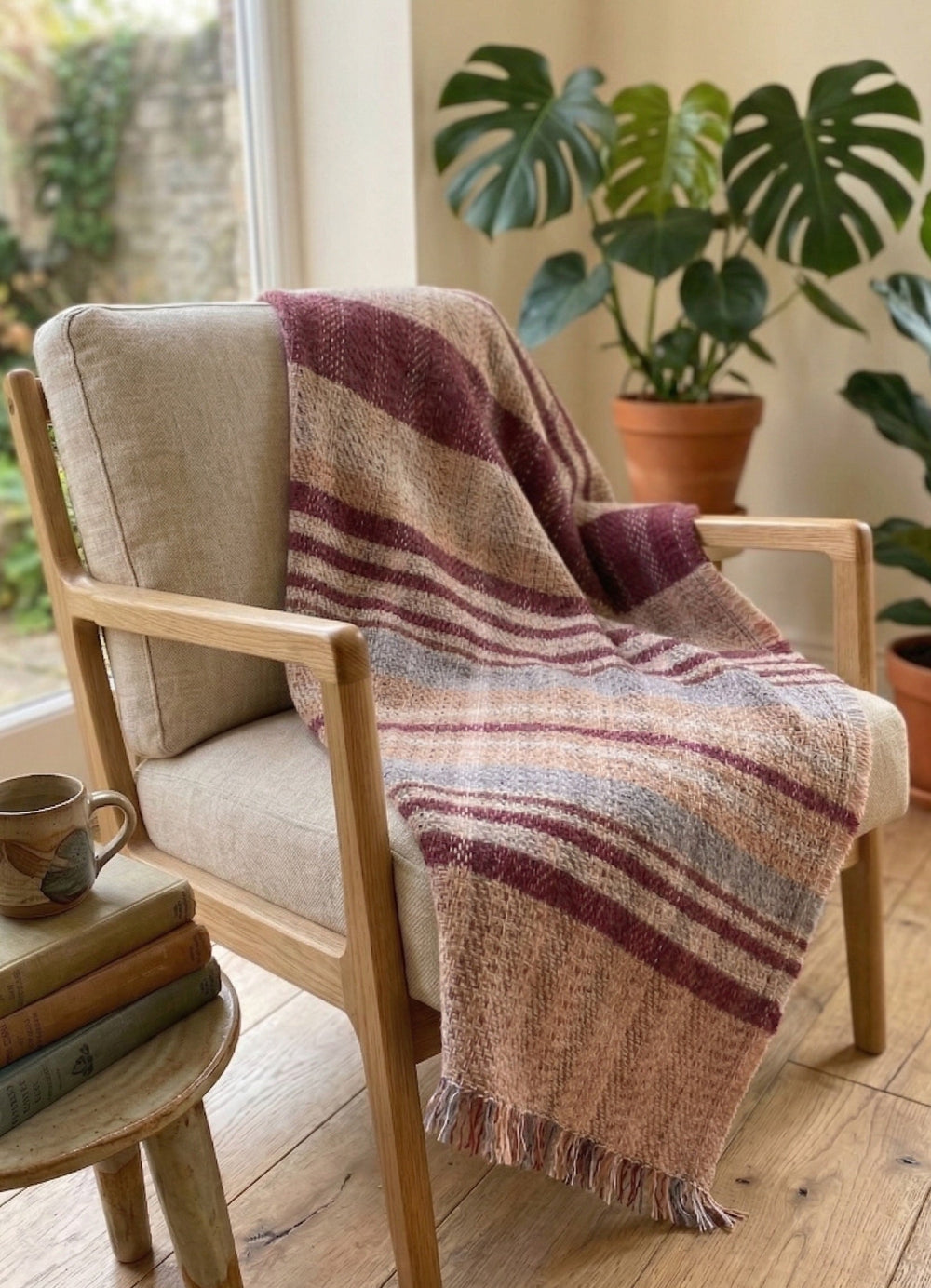 Red Natural Throw Draped on a chair