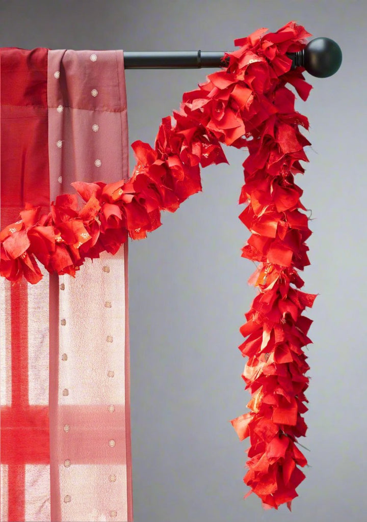Red Recycled Fabric Garland - Second Nature Online