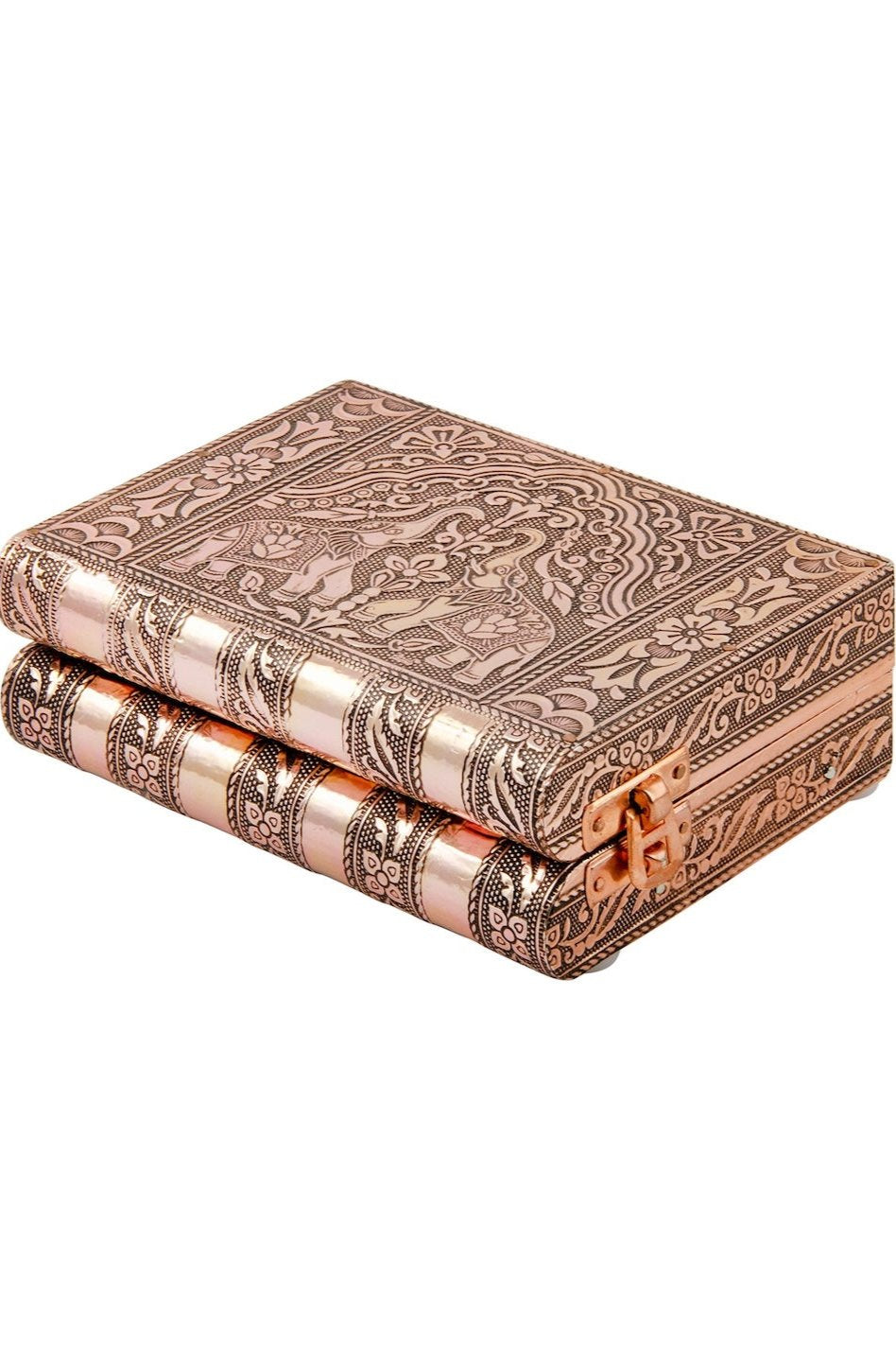 Rose Gold Jewellery Box Book Shaped