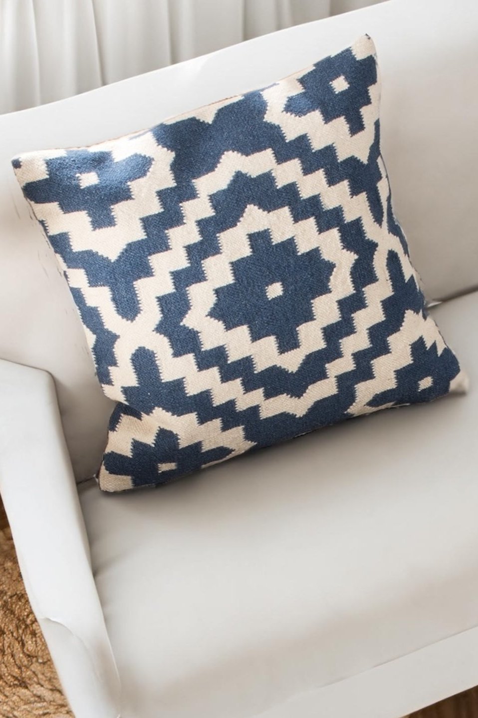 Blue Indigo Kilim Cushion Cover Second Nature Online