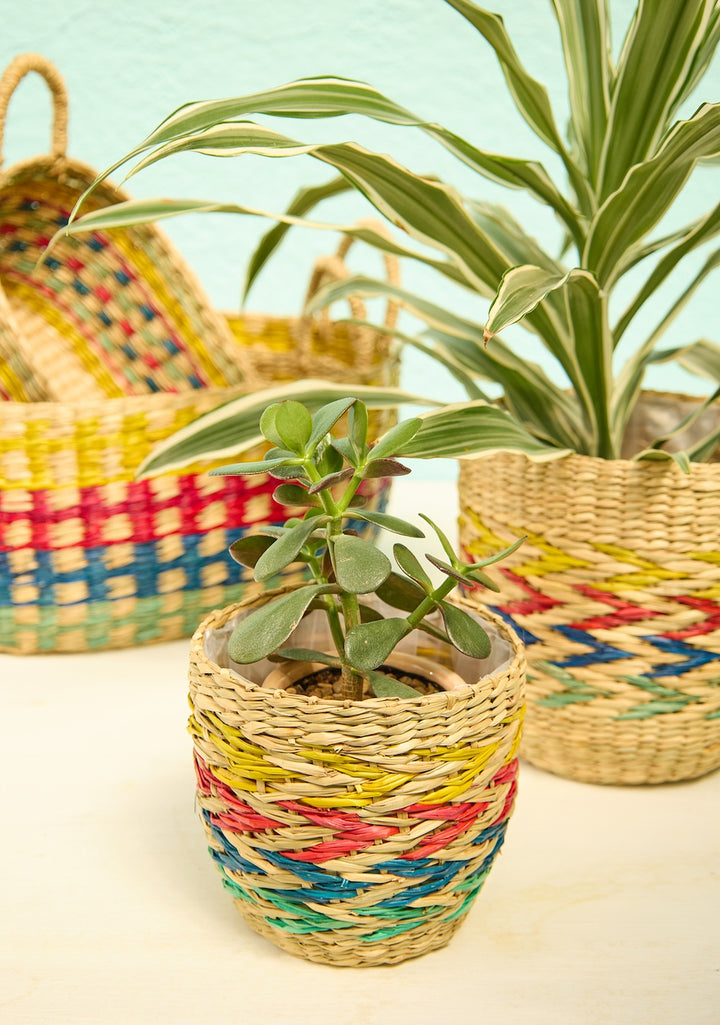 Set of 3 Baskets In Zig Zag Designs Second Nature Online