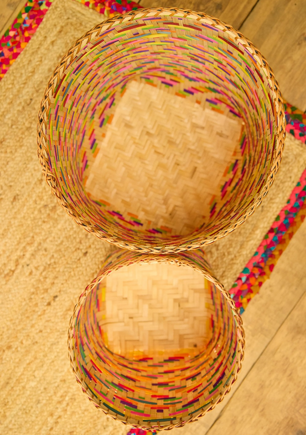 Set of Two Rainbow Laundry Baskets Second Nature Online