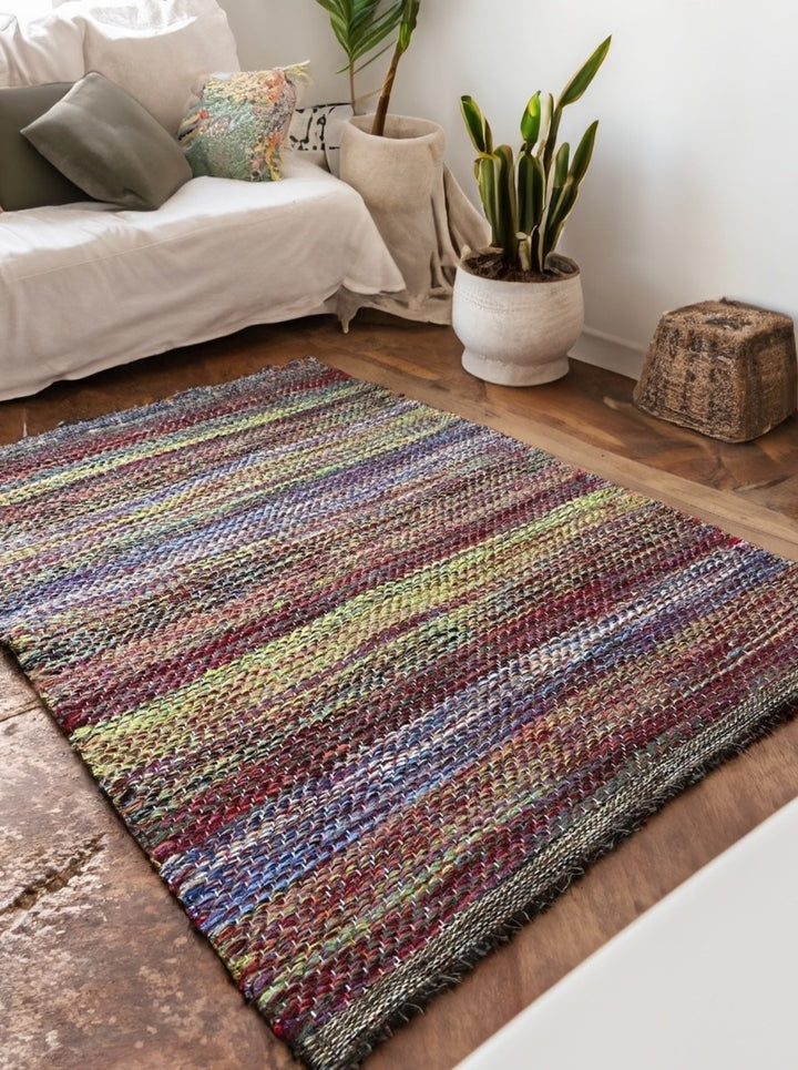 Small Wool Striped Rug Second Nature Online