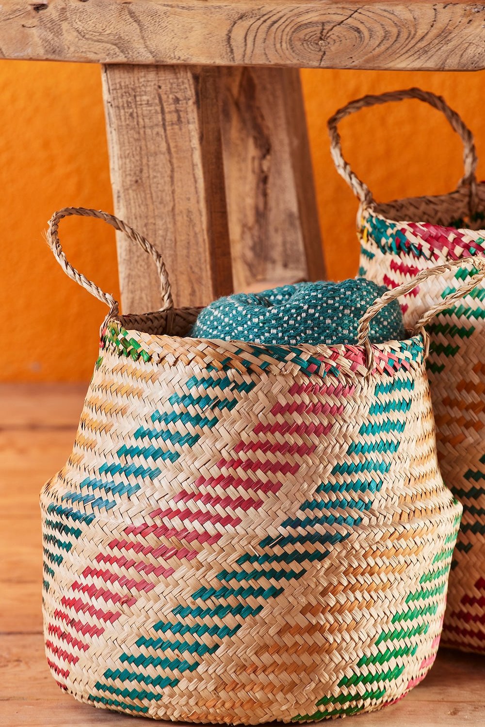 Small Striped Seagrass Basket Second Nature Online