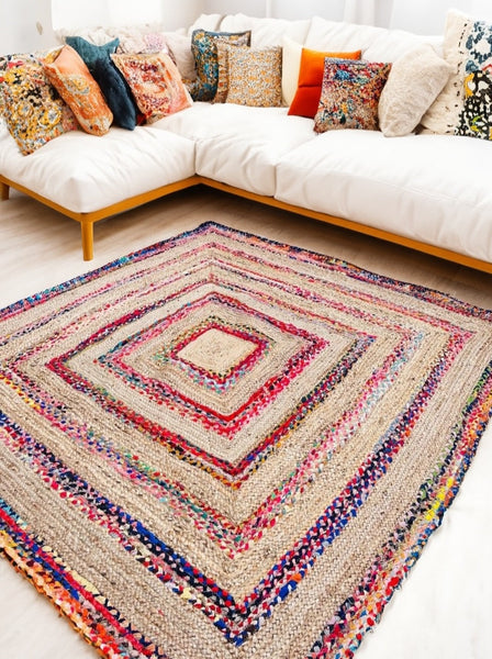 Square deals jute rug