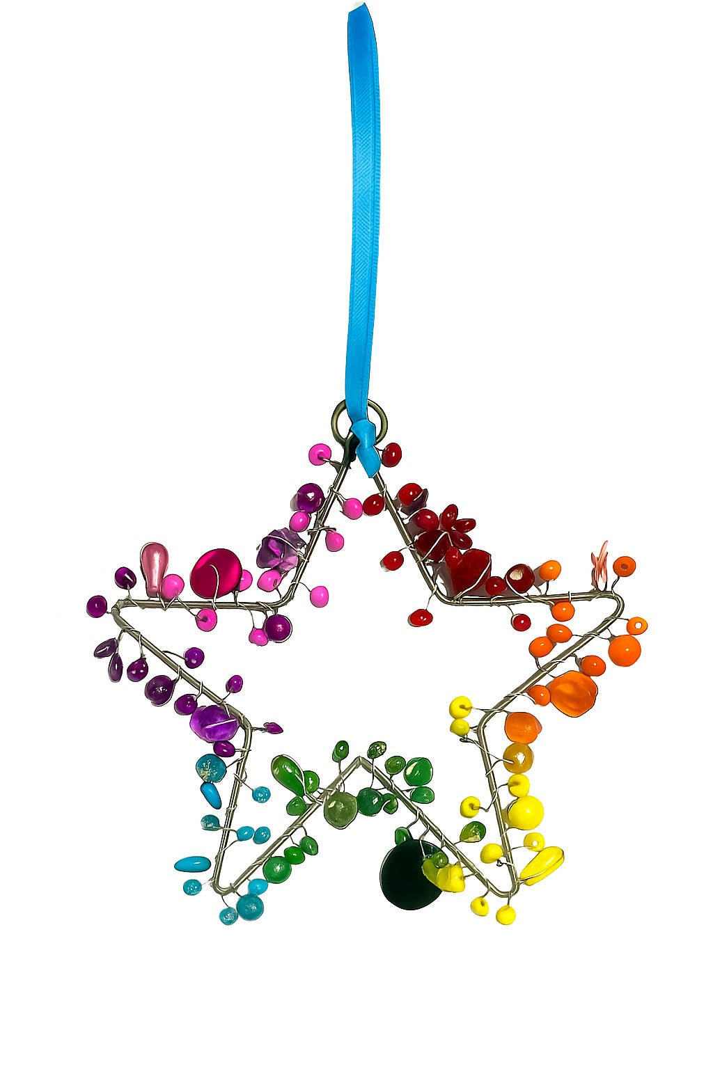 Rainbow Star Decoration In A White Background