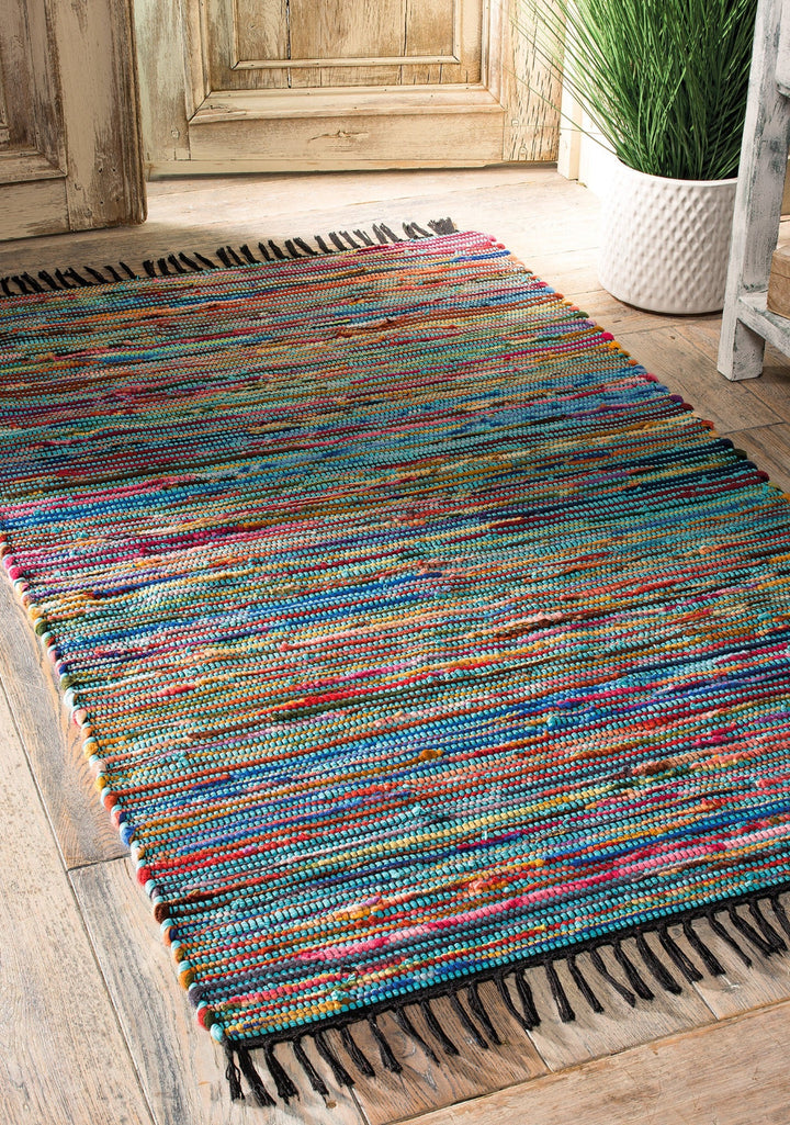 Striped Blue Fleece Rug 60 cm x 90 cm