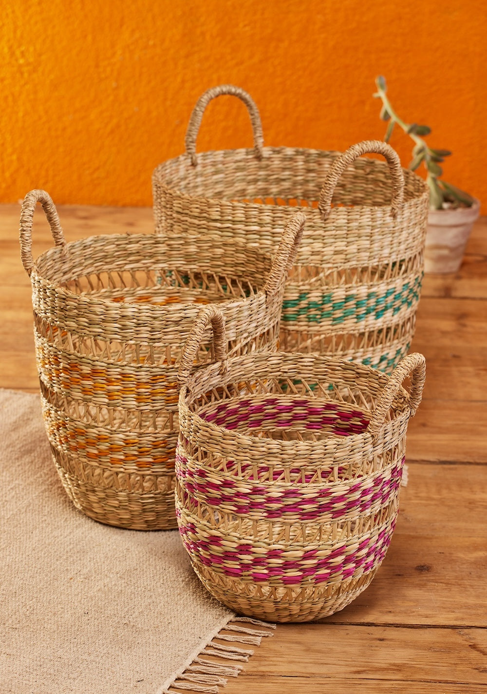 Three Storage Seagrass Baskets Second Nature Online 