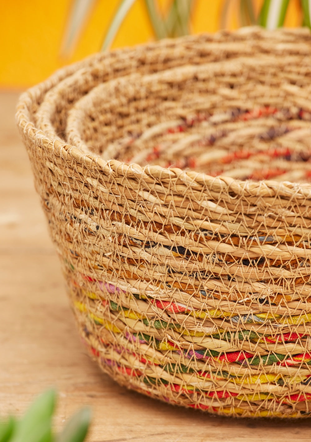 Trio Of Hogla Seagrass and Sari Baskets