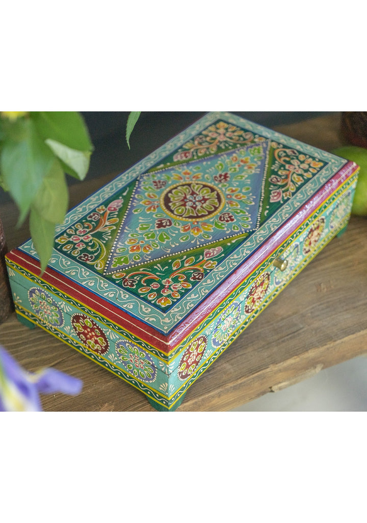 Indian Hand Painted Jewellery Trinket Box