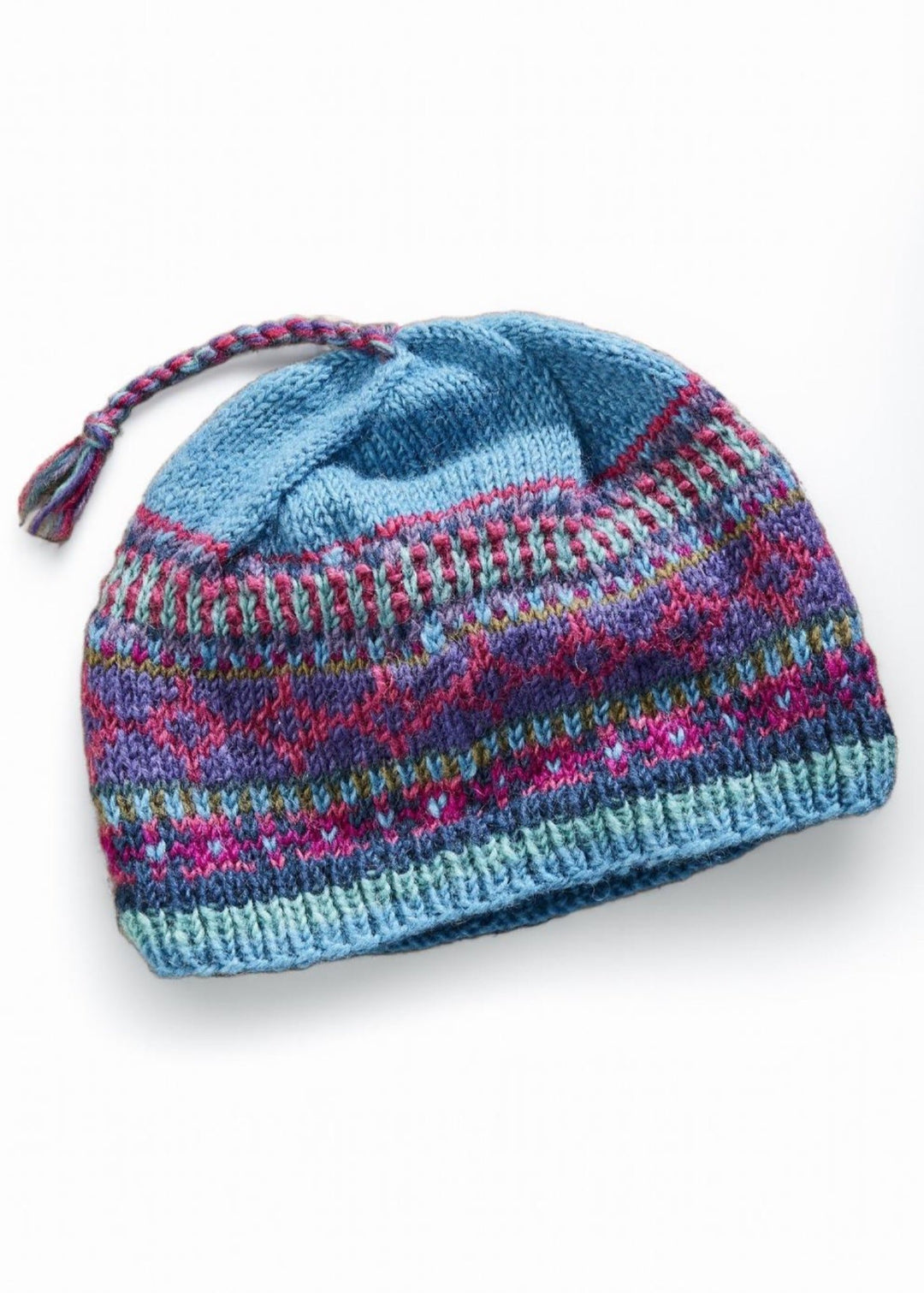 Turquoise Fair Isle Wool Hat Second Nature Online