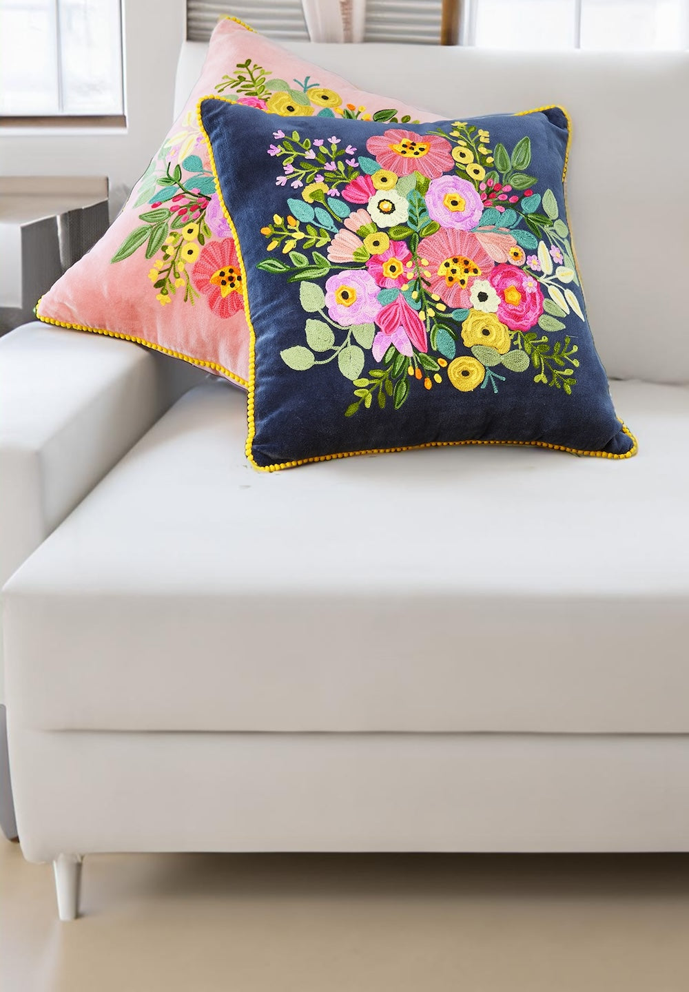 Velvet Floral Cushion Cover Second Nature Online