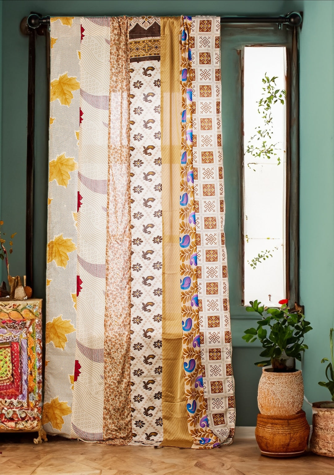 Unique Sari Curtains | Soft Colourful Fabric | Easy Installation ...