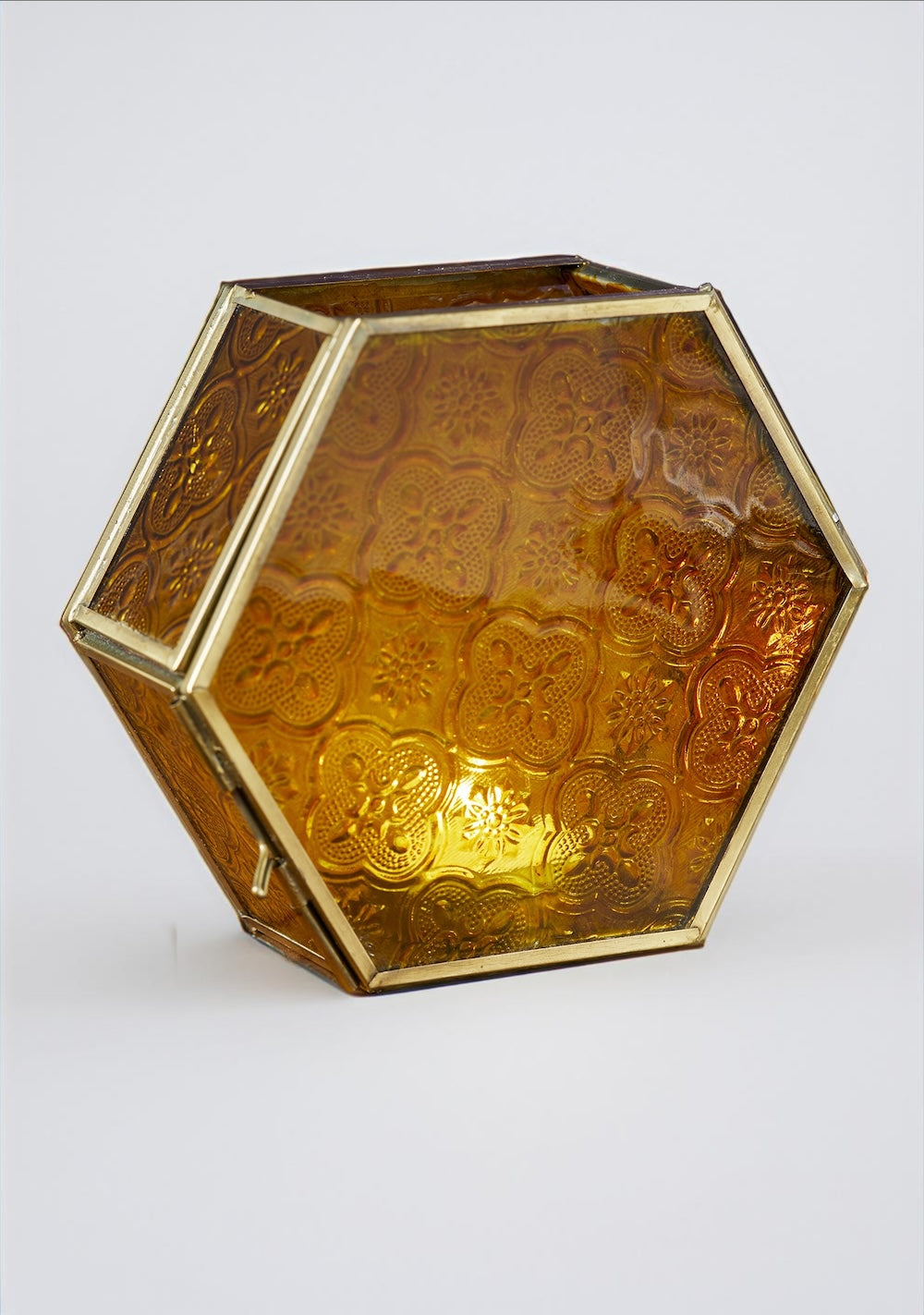 Yellow Amber Honeycomb T Light Holder Ambience Lighting