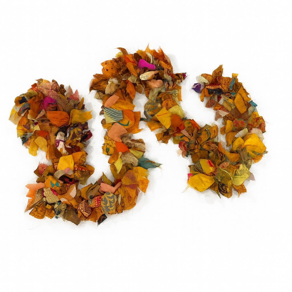 Recycled Sari Fabric Tinsel/Garland - Yellow