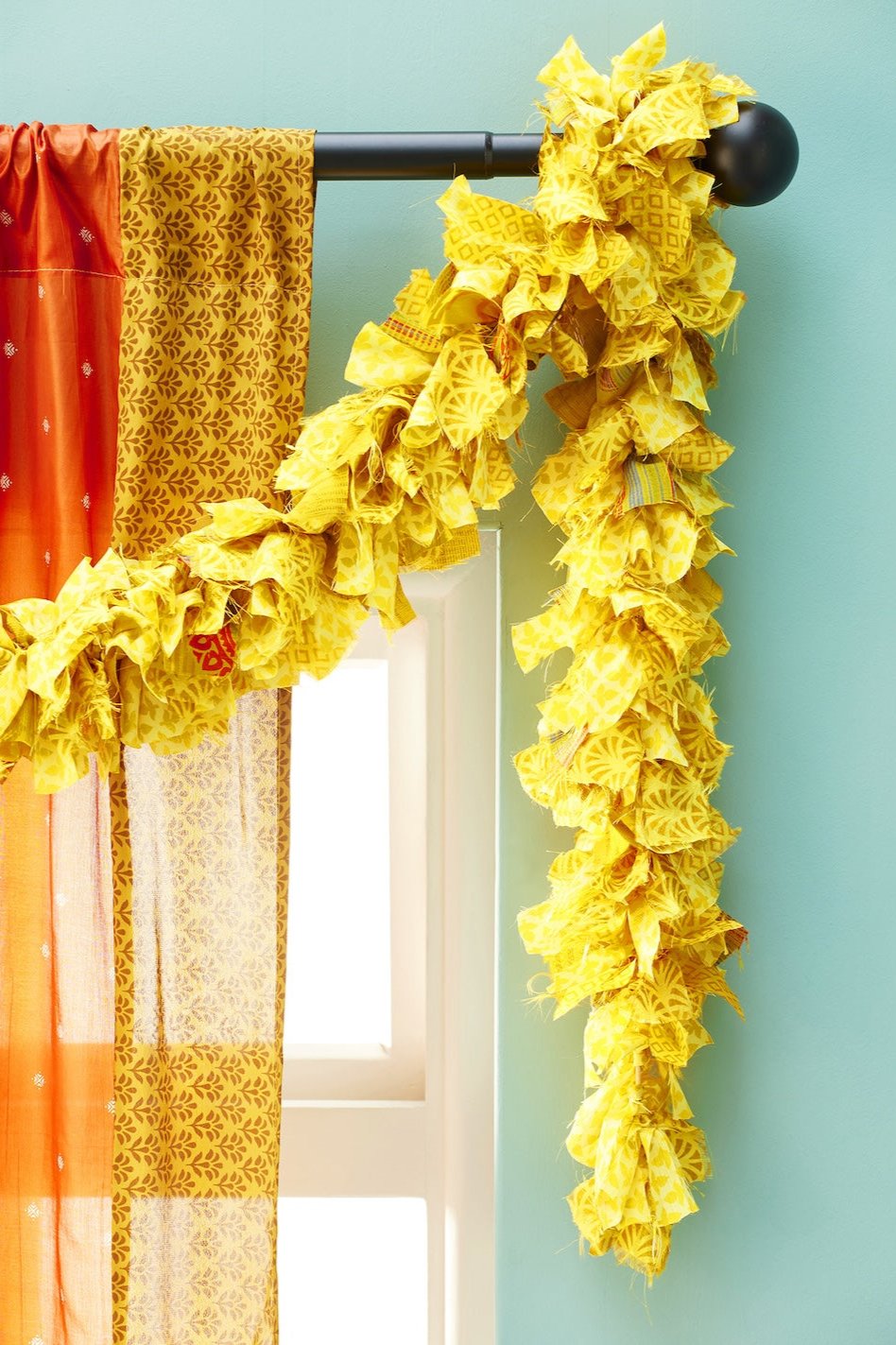 Yellow Recycled Sari Tinsel Garland Second Nature Online