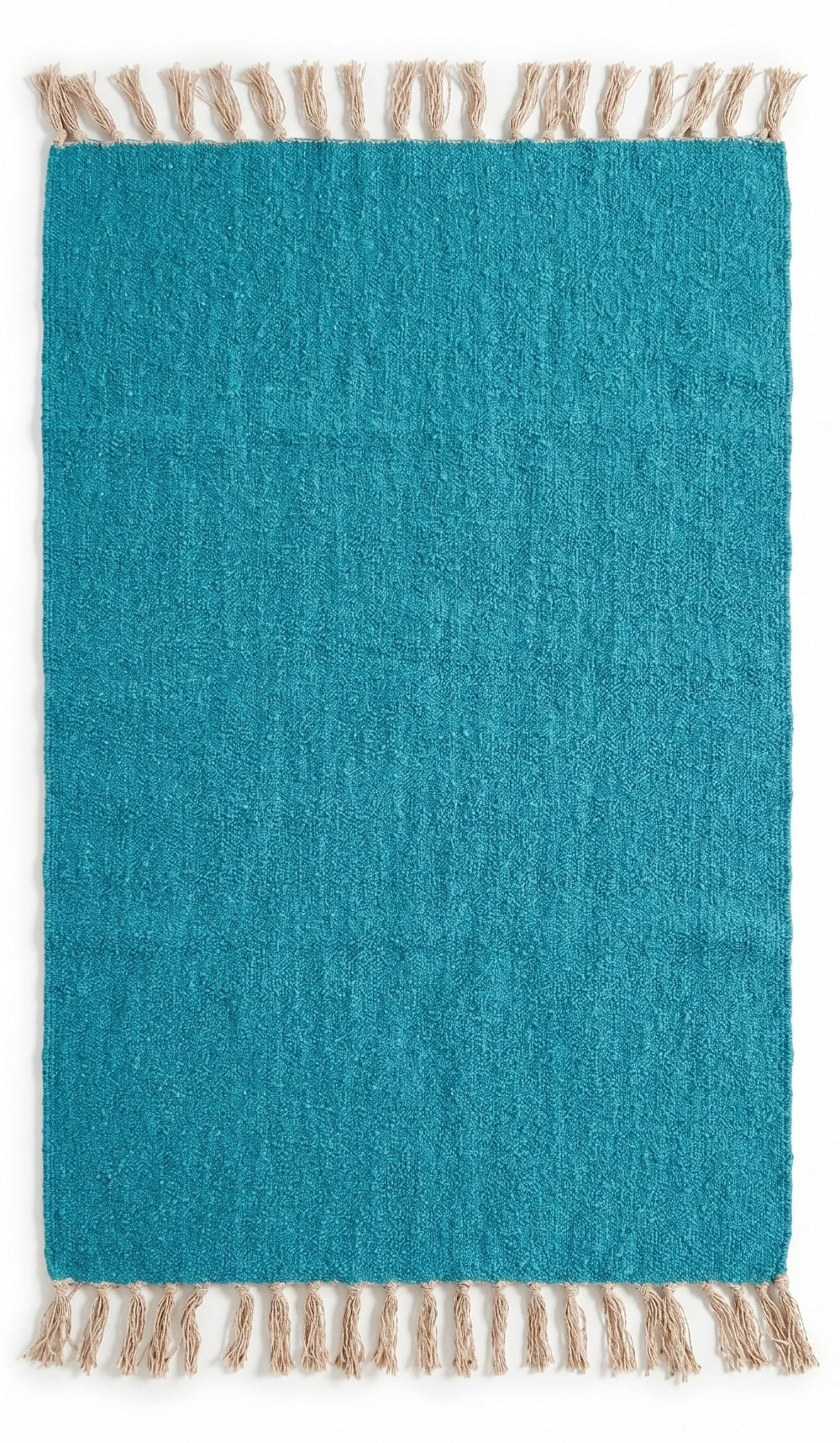turquoise rug in a white background