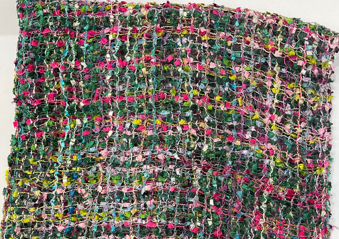 Confetti Scarf Viscose Open Weave Pink and Green Multi Colours For All Seasons