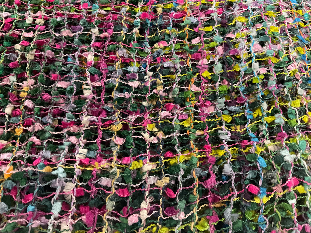 Confetti Scarf Viscose Open Weave Pink and Green Multi Colours For All Seasons
