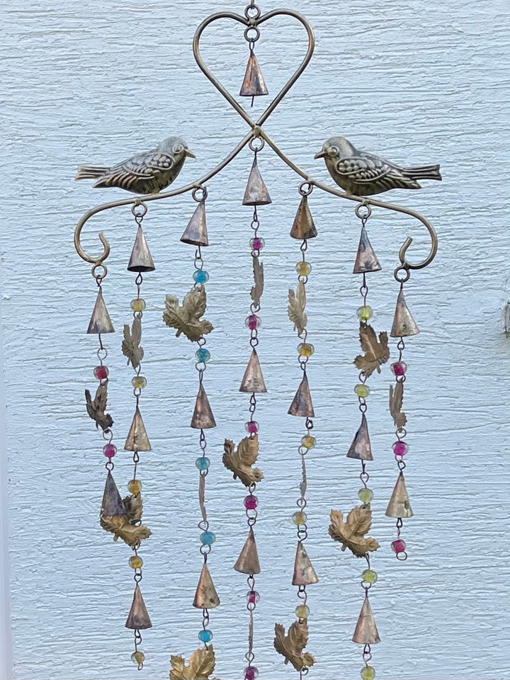 Wind Chime for Garden with Birds and Leaves