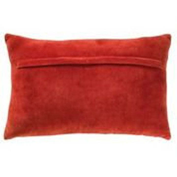 Red Orange Brown Hand Printed Velvet Cushion Cover