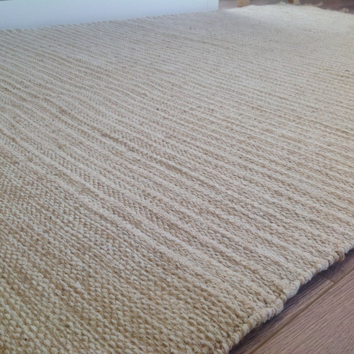 Bekal Natural Striped Cotton and Jute Rug