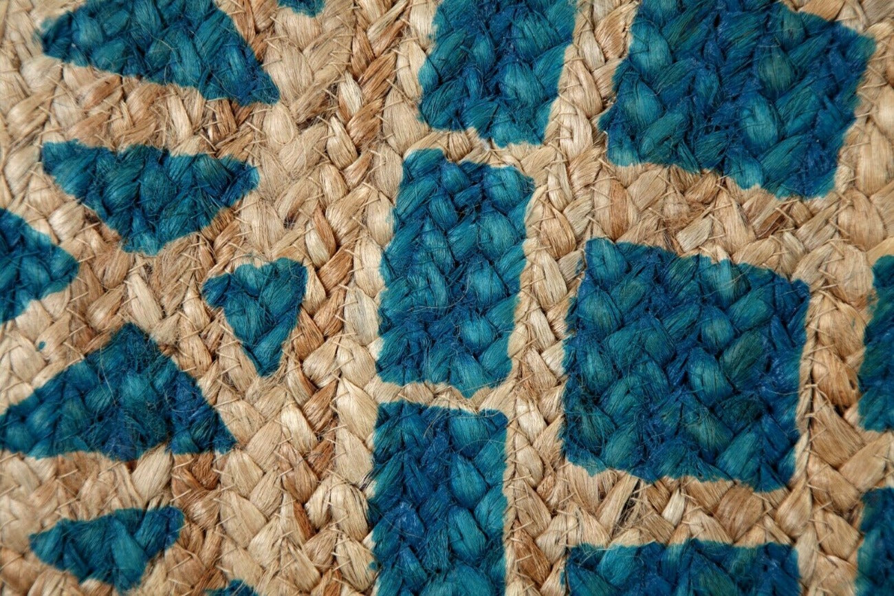 Turquoise Rug | Round | Mandala Pattern | Second Nature Online