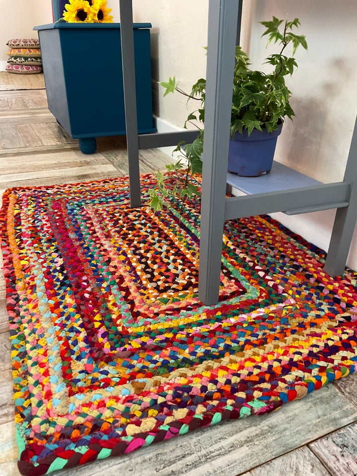 Braided Rainbow Living Room Rug - Second Nature Online